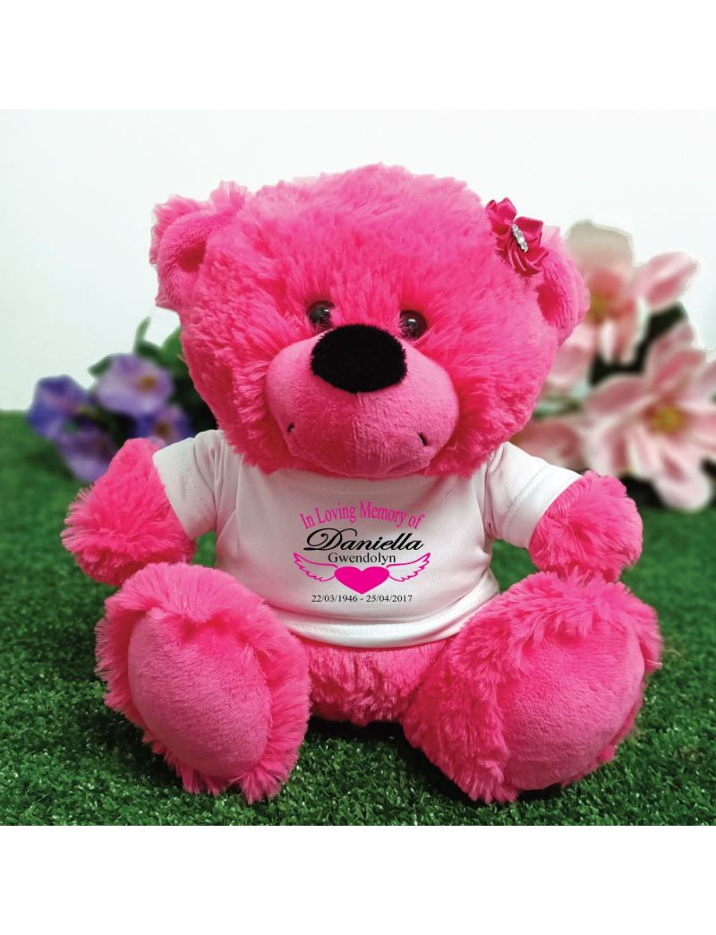 In Loving Memory Memorial Teddy Bear Hot Pink