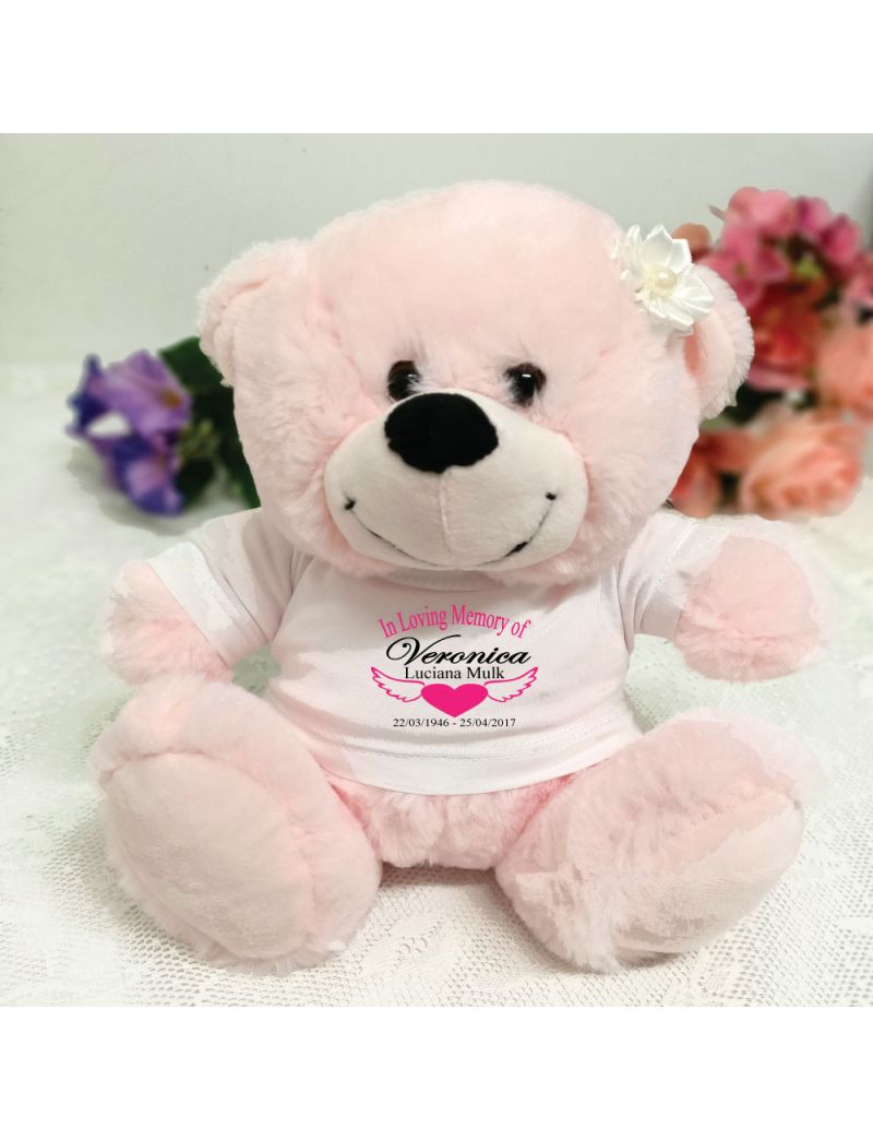 In Loving Memory Memorial Teddy Bear Light Pink
