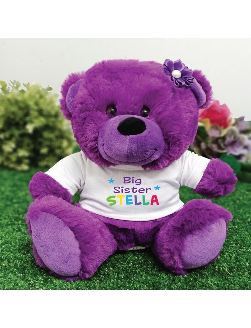 Big Sister Personalised Teddy Bear Purple Plush