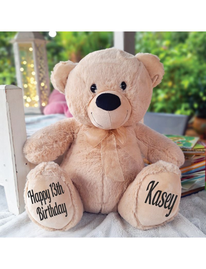 Personalised 13th Birthday Bear Cream 40cm
