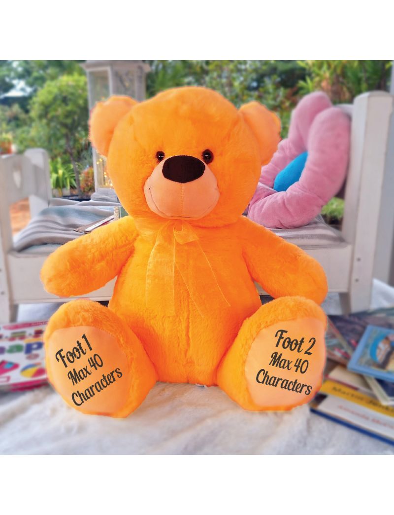 Personalised Teddy Message Bear 40cm Plush Orange