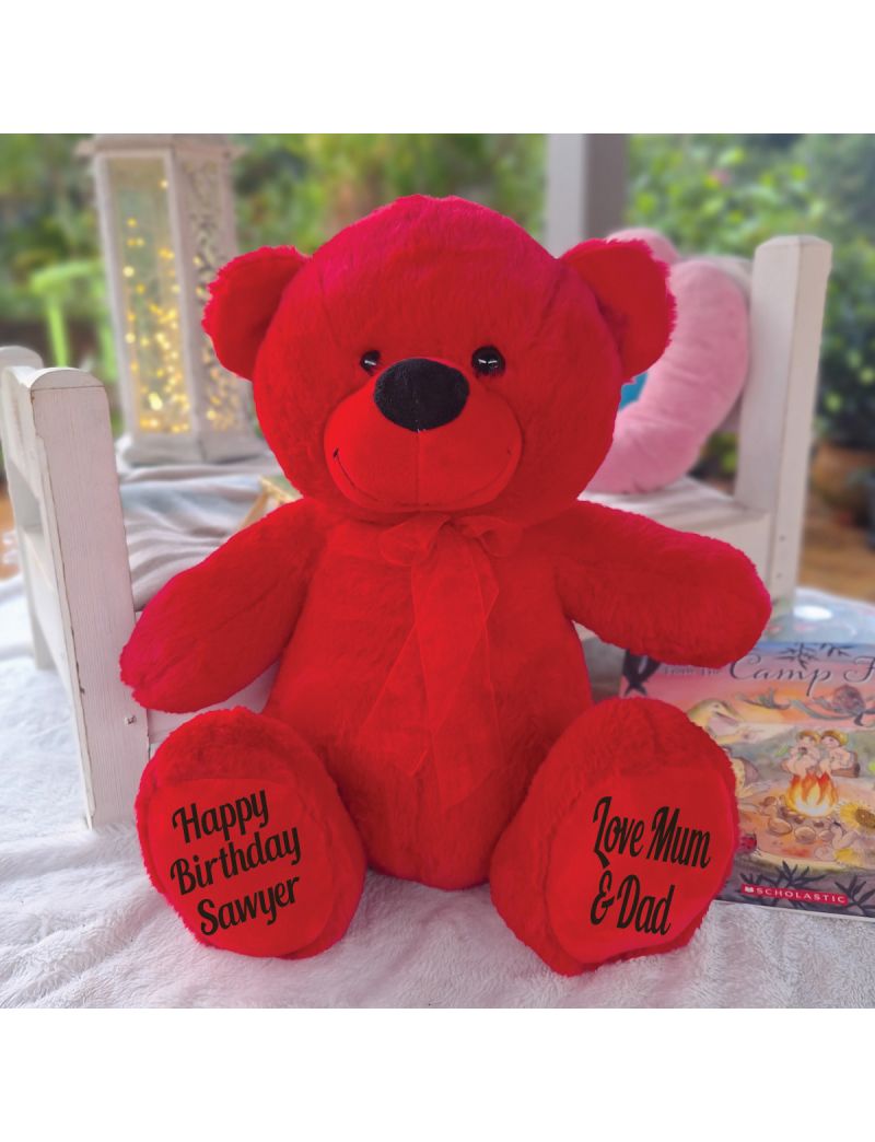 Personalised Birthday Bear 40cm Red