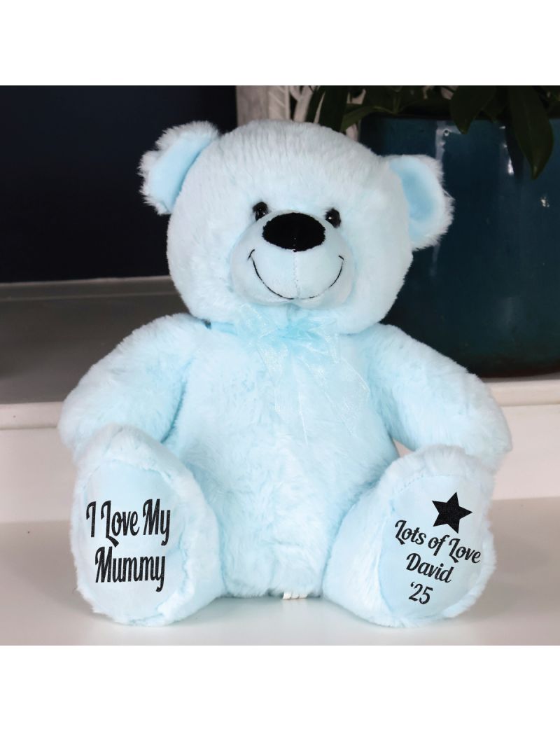 Mum Personalised Bear 40cm Light Blue Plush