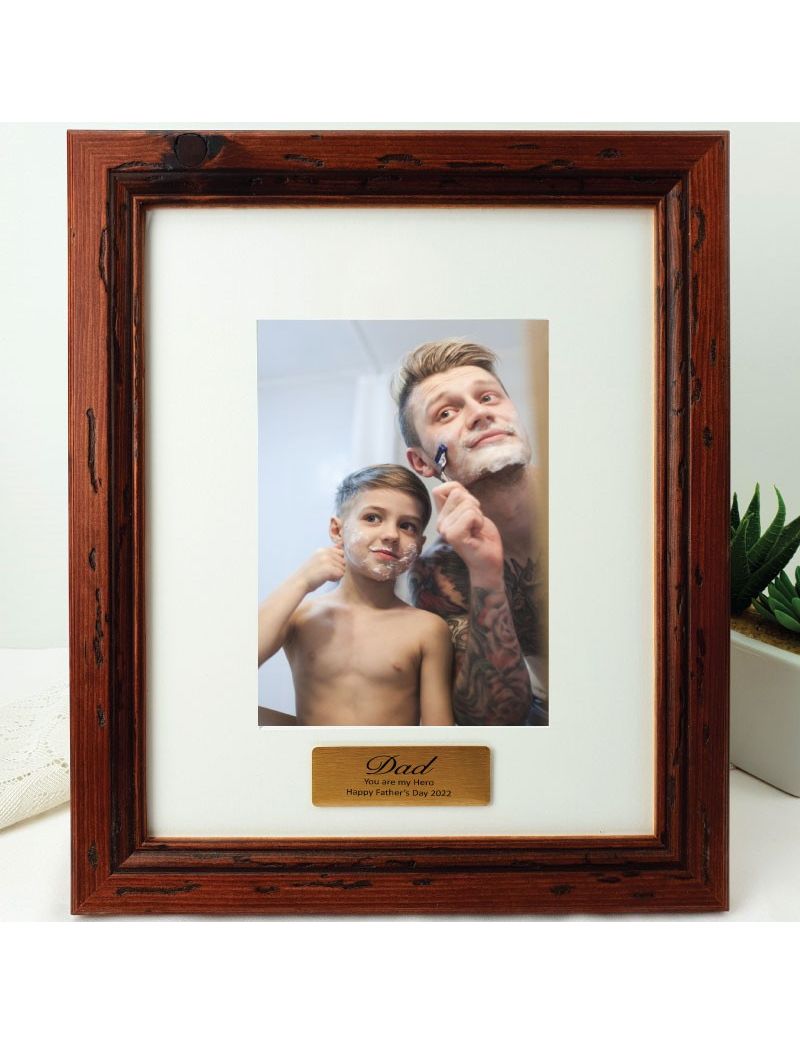 Dad Personalised Photo Photo Frame Mahogany Wood