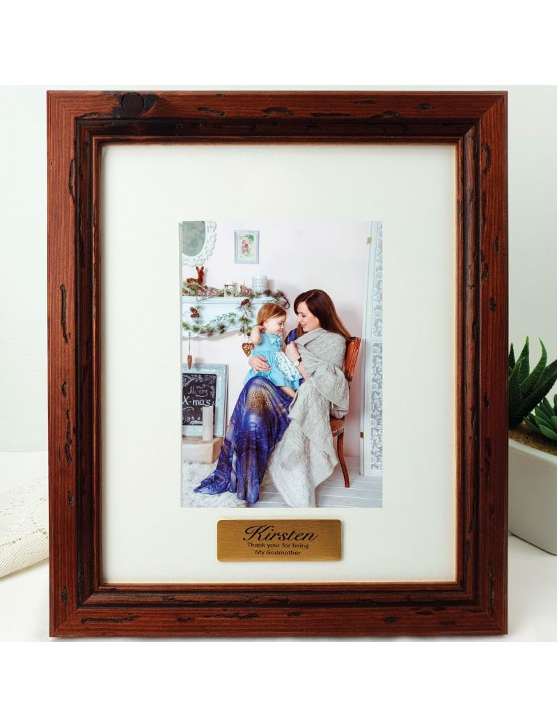 Godmother Personalised Photo Frame Mahogany Wood
