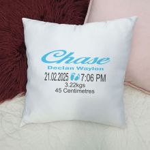 Personalised Cushion Cover Blue Footprint