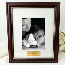 Naming Day Classic Wood Photo Frame 5x7 Personalised Message