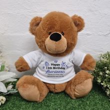 13th Birthday Personalised Birthday Bear Brown Plush 30cm