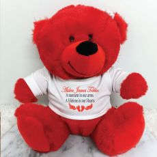 Personalised Baby Memorial Red Plush Bear