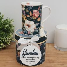 Grandma Mug with Personalised Gift Box - Bouquet