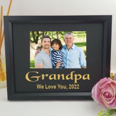 Grandpa Personalised Photo Frame 4x6 Glitter Black