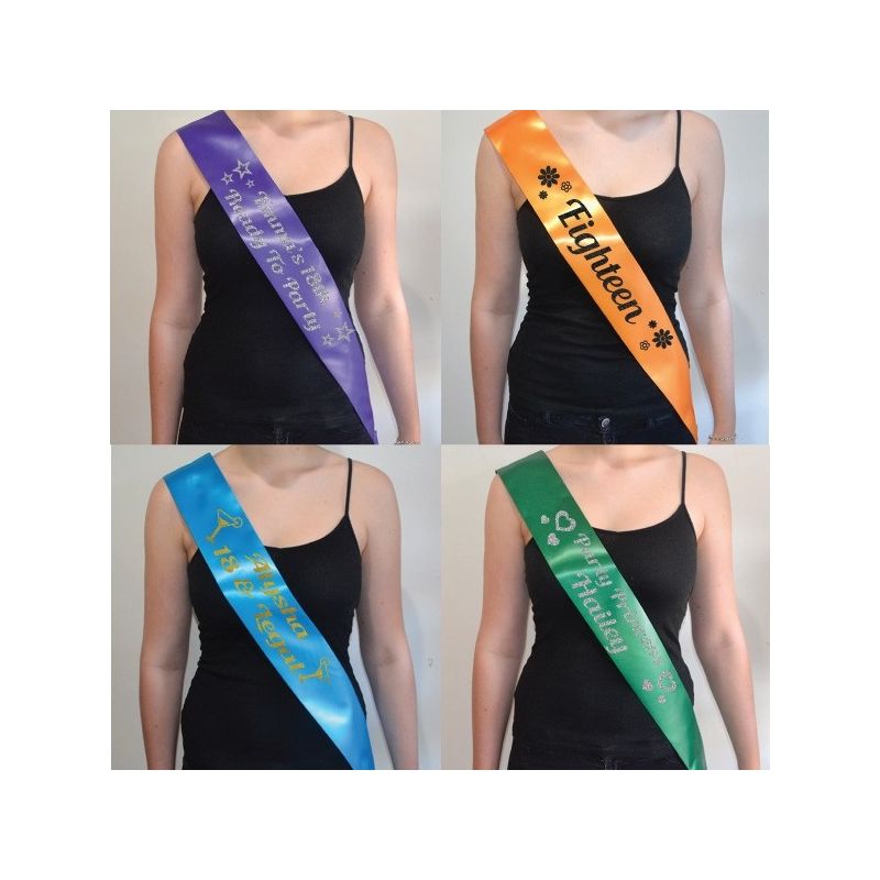 18th Birthday Personalised Custom Sash 10 Colours