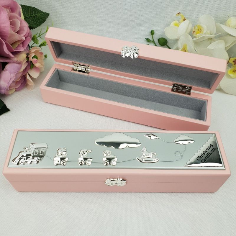 Baby Girl Christening Certificate Keepsake Box