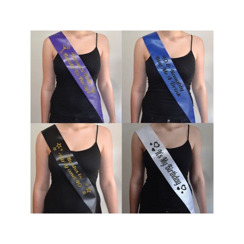 40th Birthday Personalised Custom Sash 10 Colours