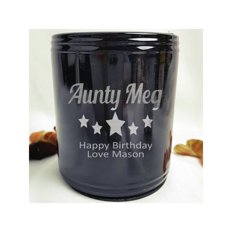 Aunty Engraved Black Can Cooler Personalised