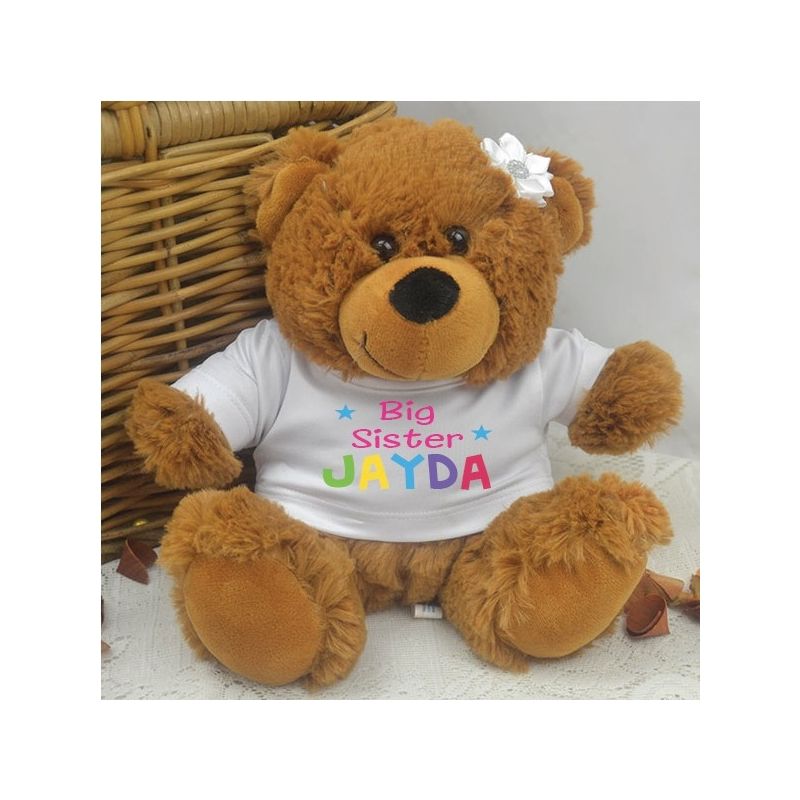 Big Sister Personalised Teddy Bear Brown Plush