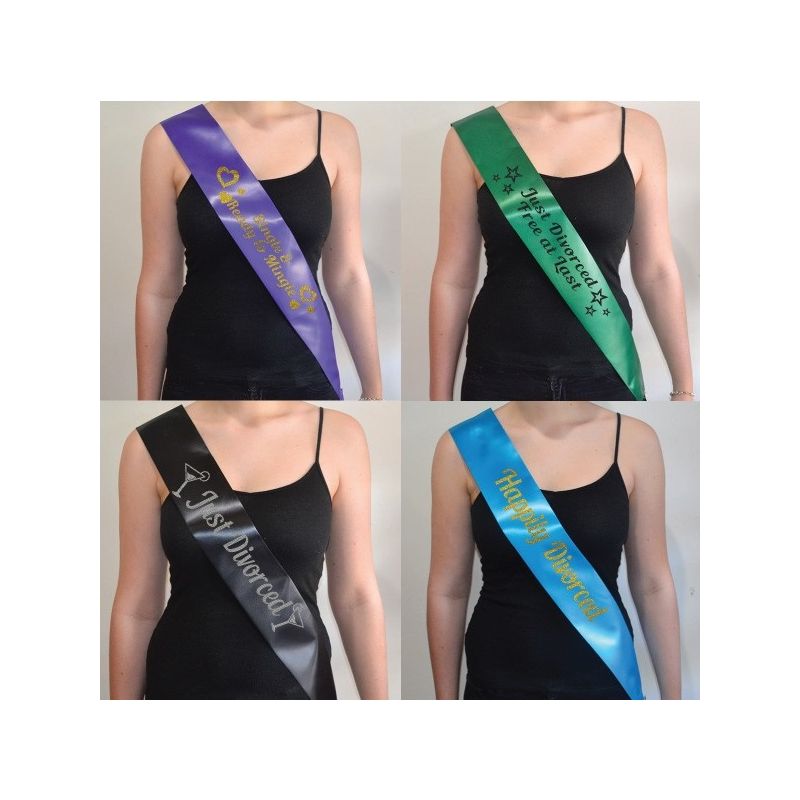 Just Divorced Glittered Party Sash 