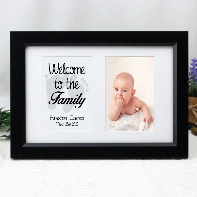 Baby Photo Frame Typography Print 4x6 Black
