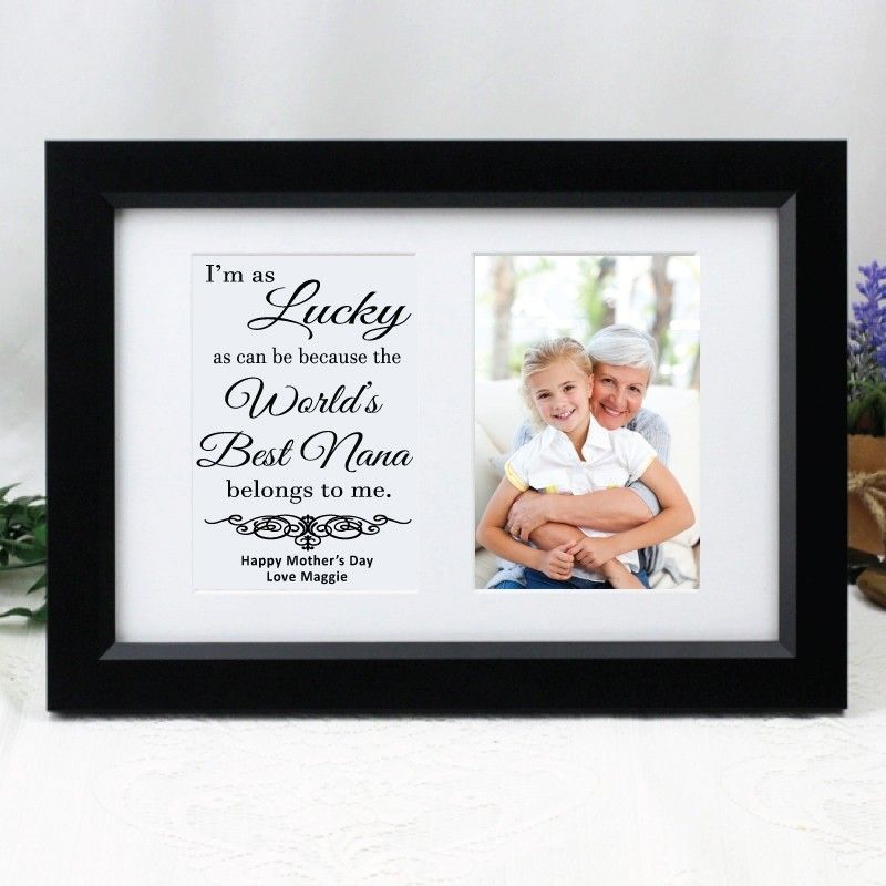 Nana Photo Frame Typography Print 4x6 Black