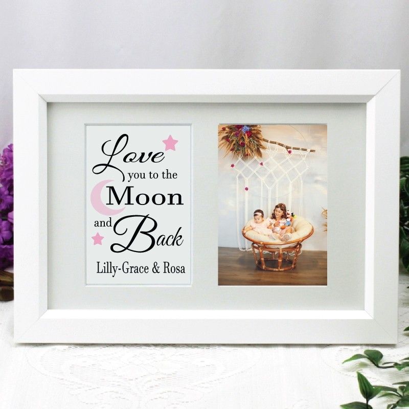 Love You Photo Frame Typography Print 4x6 White