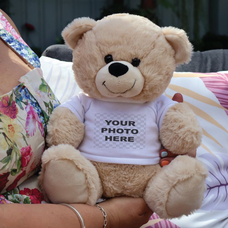 Personalised Photo Bear Cream 30cm