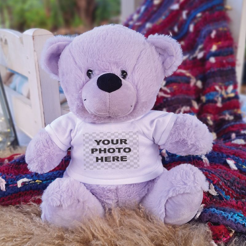 Personalised Photo Bear Lavender 30cm
