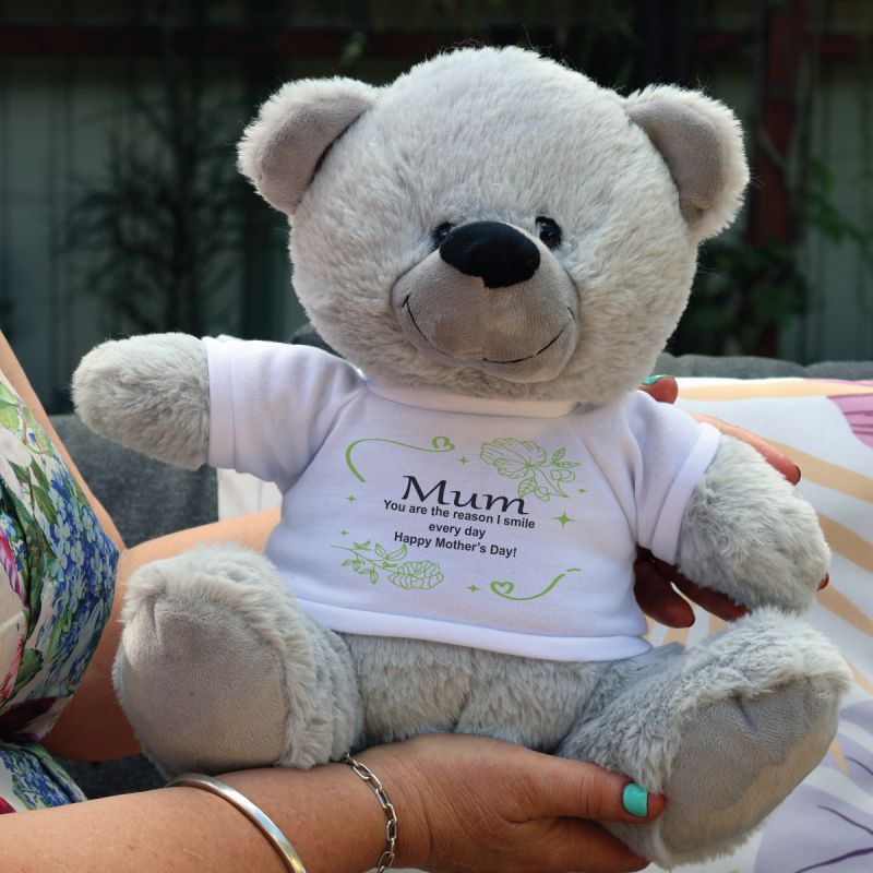 Personalised Mum Bear 30cm Grey Plush