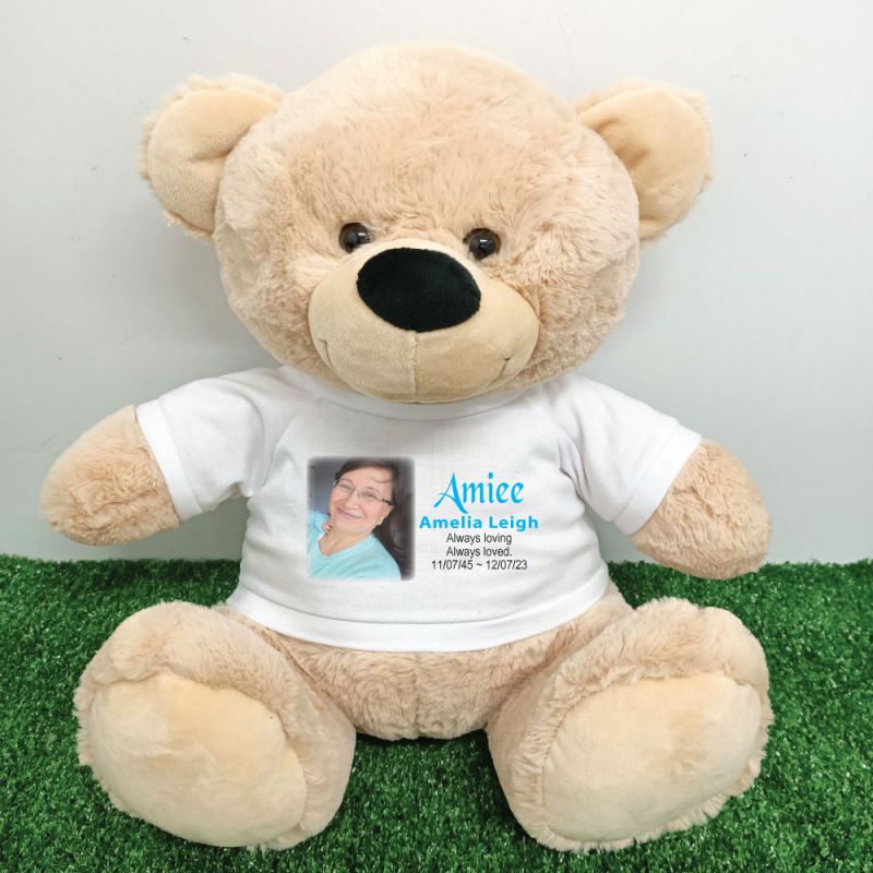 Memorial Photo Bear with T-Shirt 40cm Cream