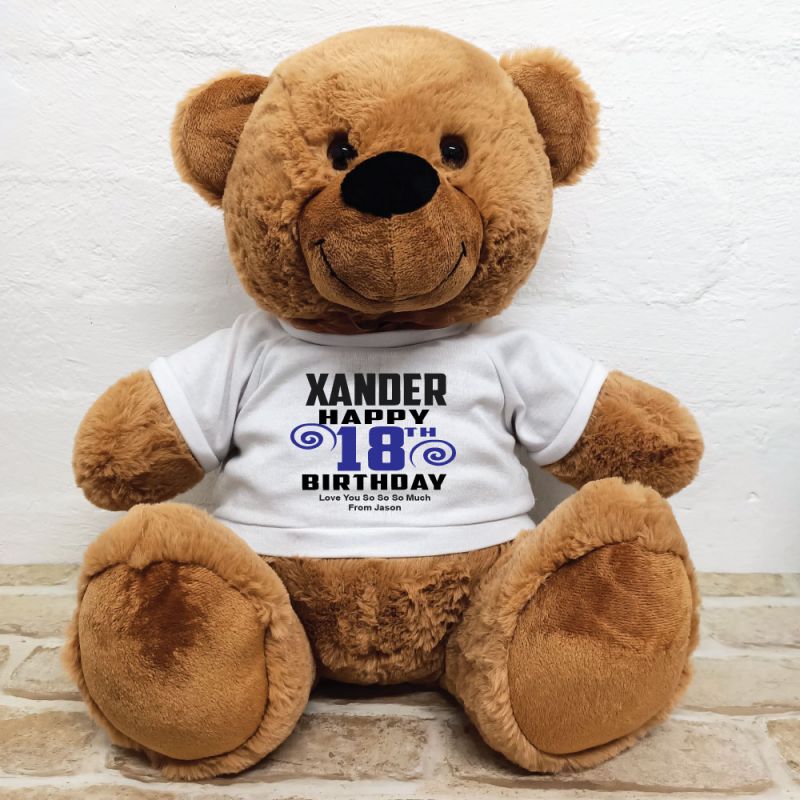 Personalised 18th Birthday Bear Brown 40cm