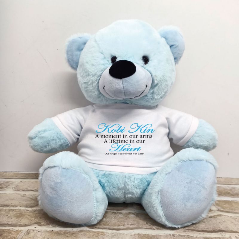 Personalised Memory Teddy Bear 40cm Light Blue