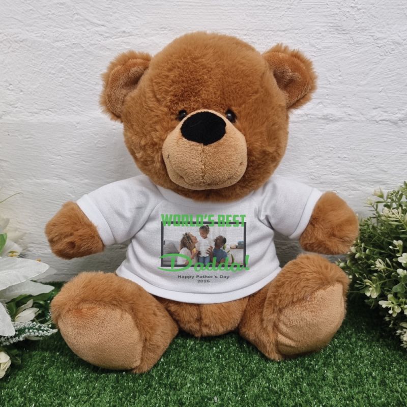 Worlds Best Dad Photo Bear Brown 30cm