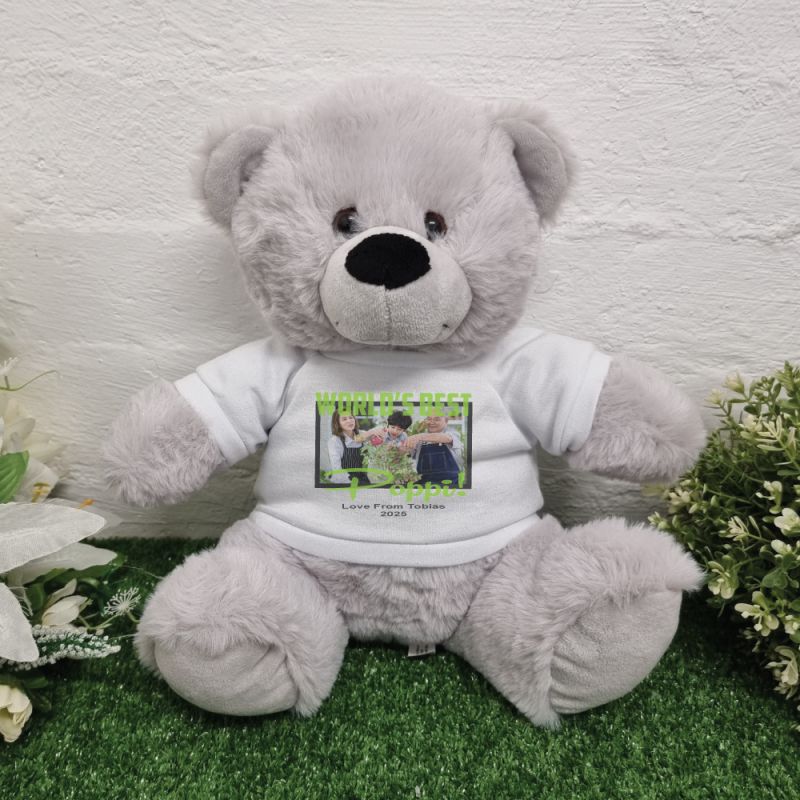 Worlds Best Poppy Photo Bear Grey 30cm