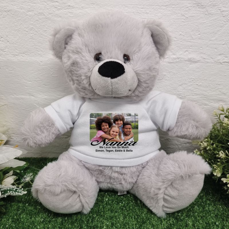 Personalised Photo Bear Grey 30cm