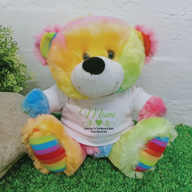 Mum Rainbow T-Shirt Bear with Message