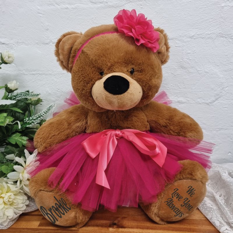Personalised Ballerina Teddy Bear 40cm Plush Brown