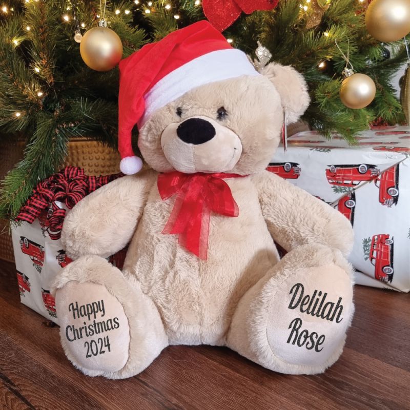 Personalised Christmas Bear 40cm Cream