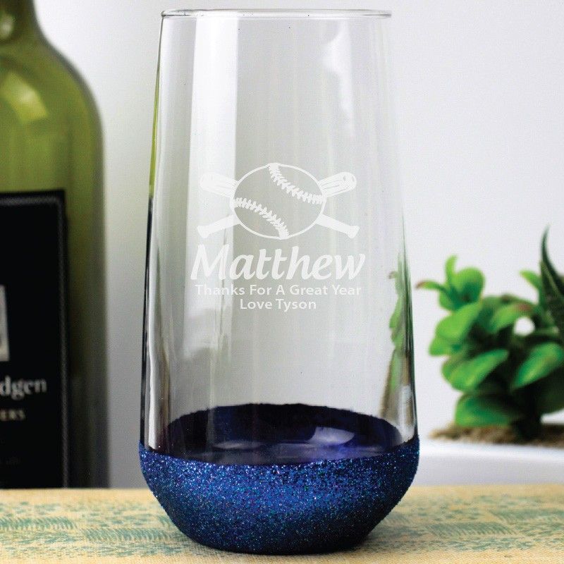 Baseball Coach Engraved Personalised Glass Tumbler 