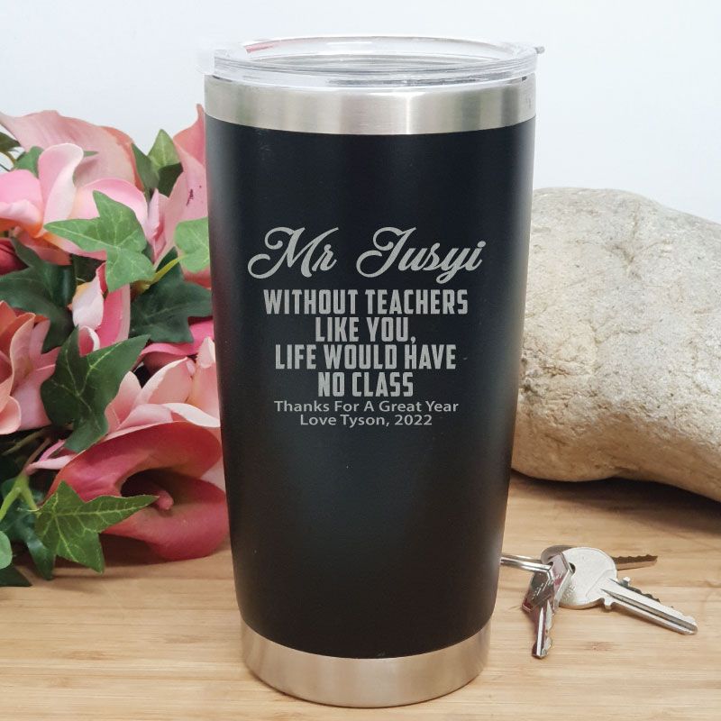 Teacher Insulated Travel Mug 600ml Black - No Class