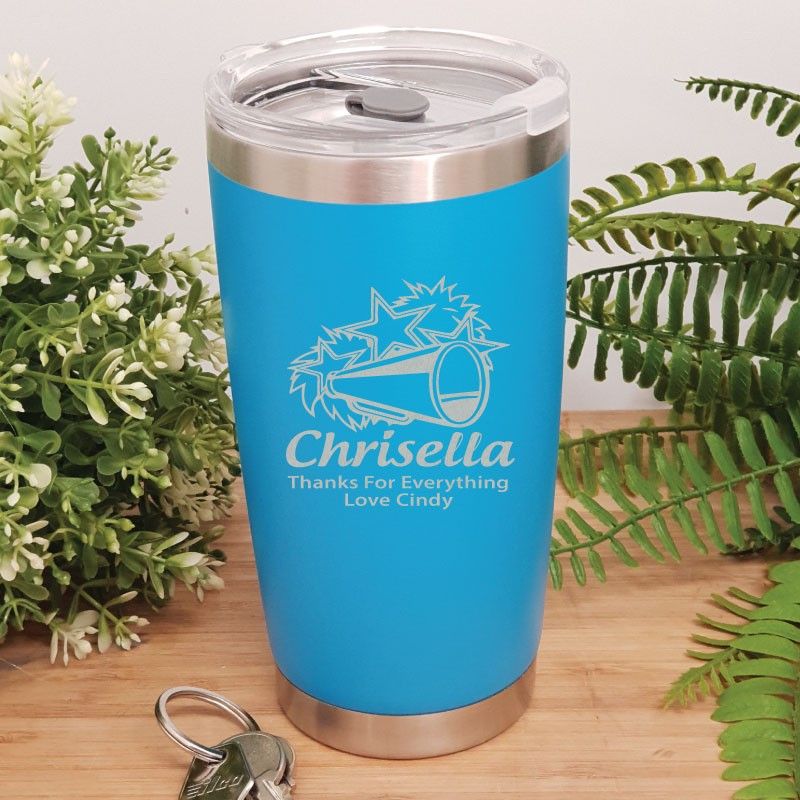 Cheerleading Coach Insulated Travel Mug 600ml Light Blue