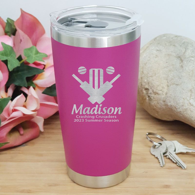 Cricket Coach Insulated Travel Mug 600ml Pink
