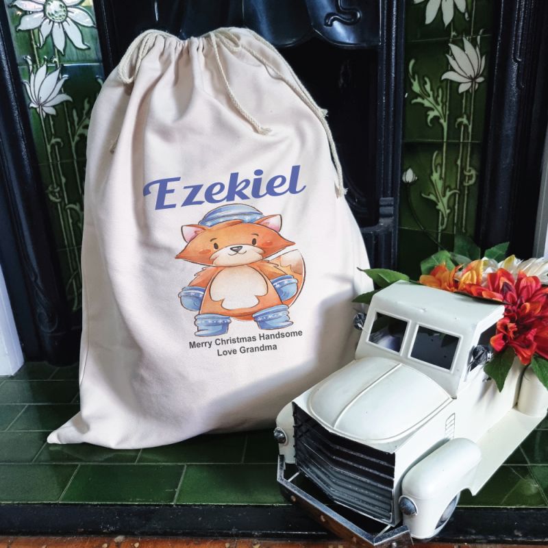 Personalised Christmas Sack 70cm - Mr Fox
