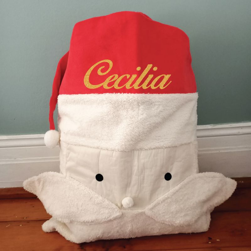Personalised Santa Face Christmas Sack Plush 70x50