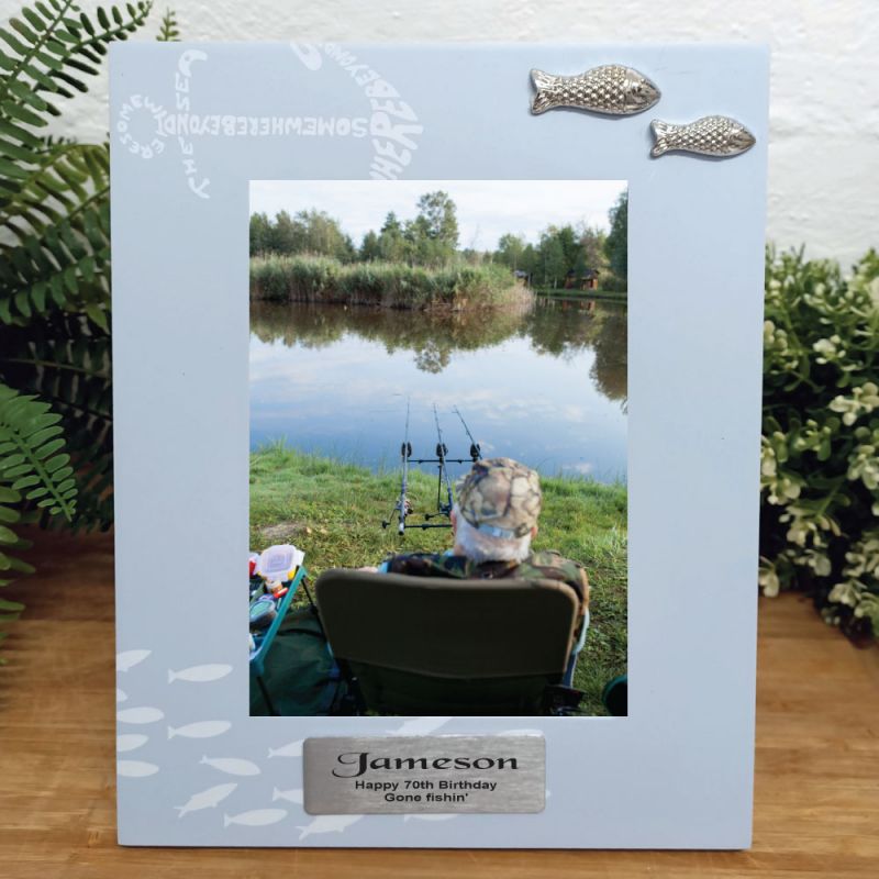 Personalised 70th Birthday Fishing Frame 6x4