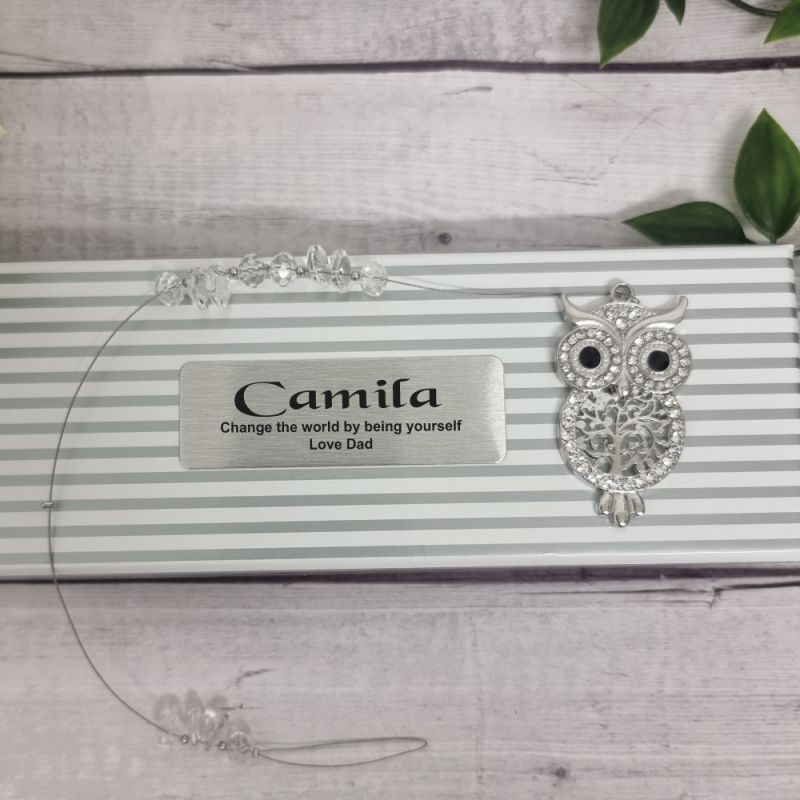 Personalised Diamante Owl Suncatcher