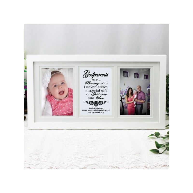 Godparent White Gallery Collage Frame Typography Print
