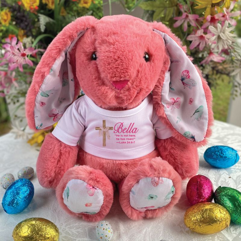 Breeze Bunny Rabbit Pink Christian Cross Design