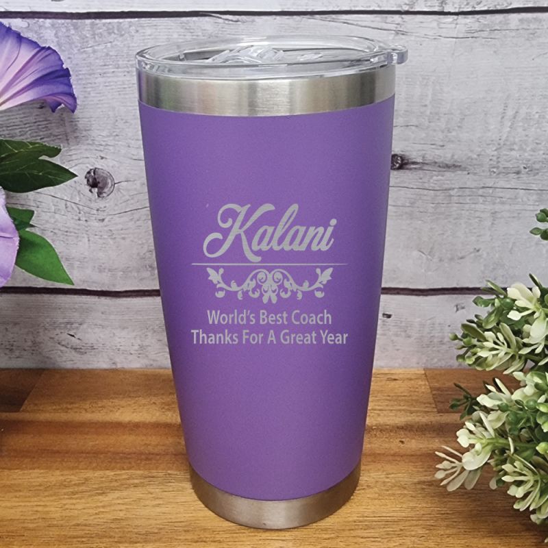 Coach Engraved Travel Mug Insulated 600ml Purple