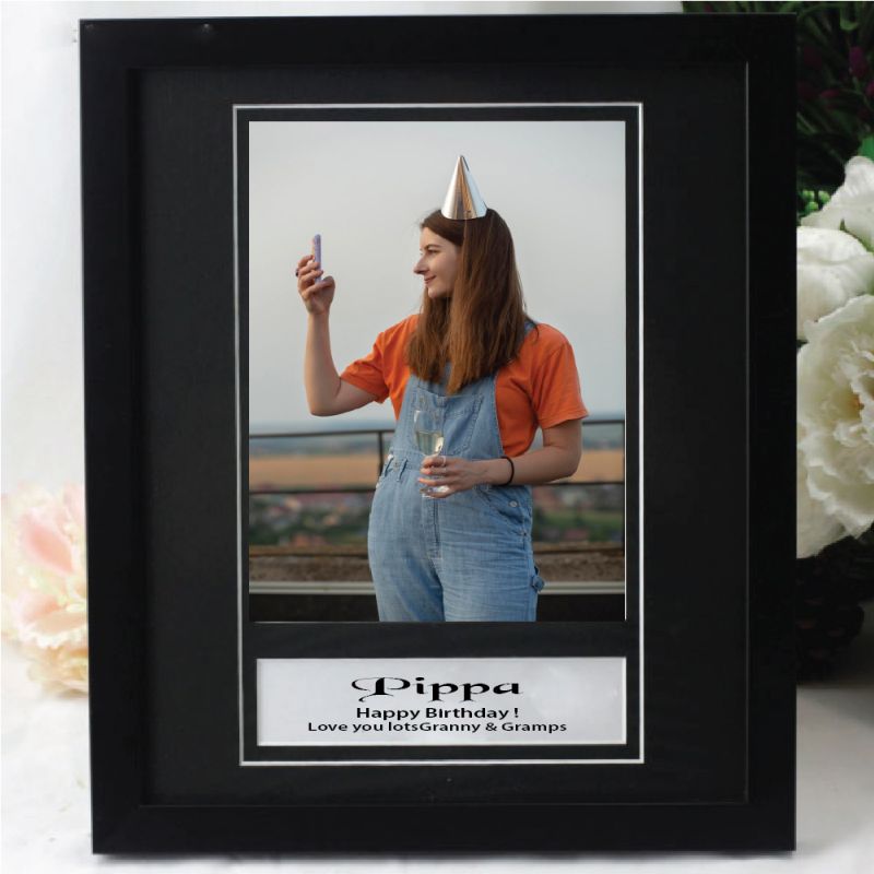 Personalised Birthday Photo Frame 6x8 Black