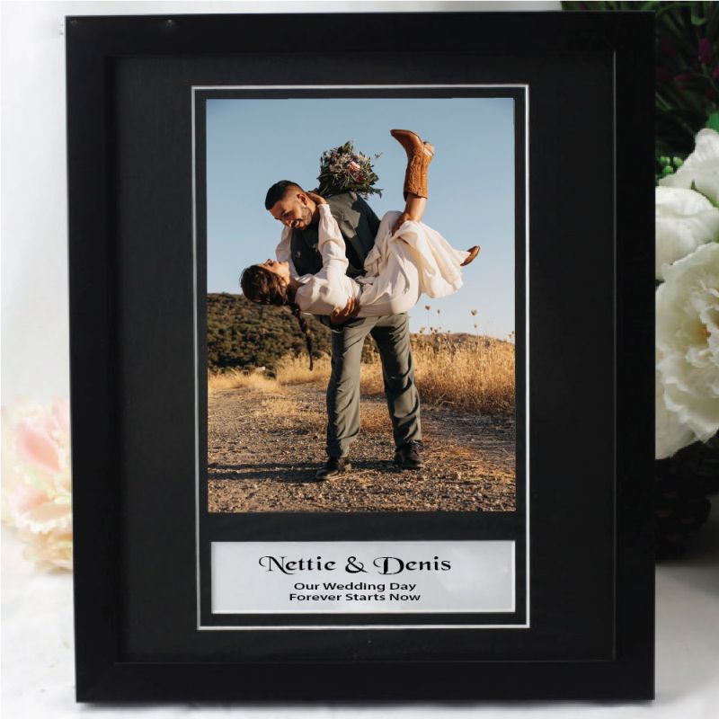 Wedding Personalised Photo Frame 6x8 Black