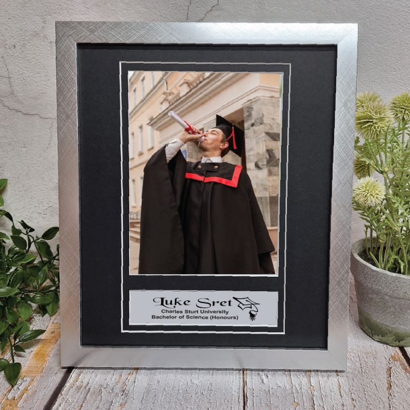 Graduation Personalised Photo Frame 6x8 Silver